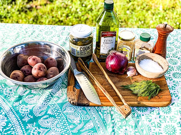 Potato Salad with a Twist and Grilled Pork Chop