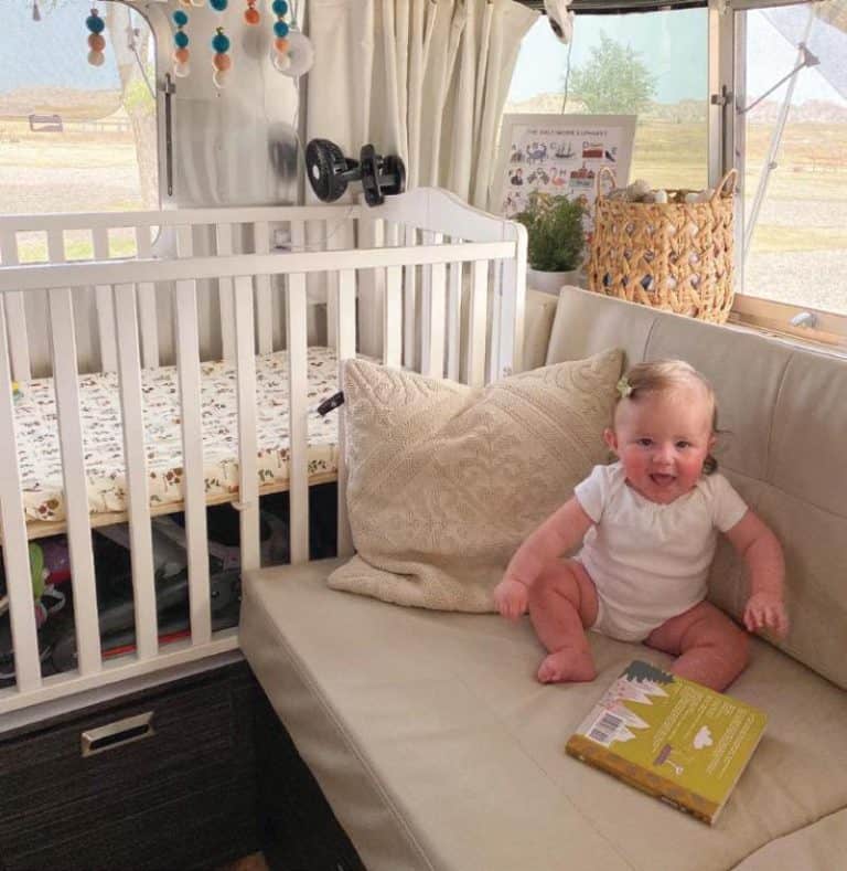 The Rae's built a mini nursery inside their Airstream