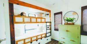 Erin and Meredith of @ourlivelytribe renovated RV bunk beds for their kids
