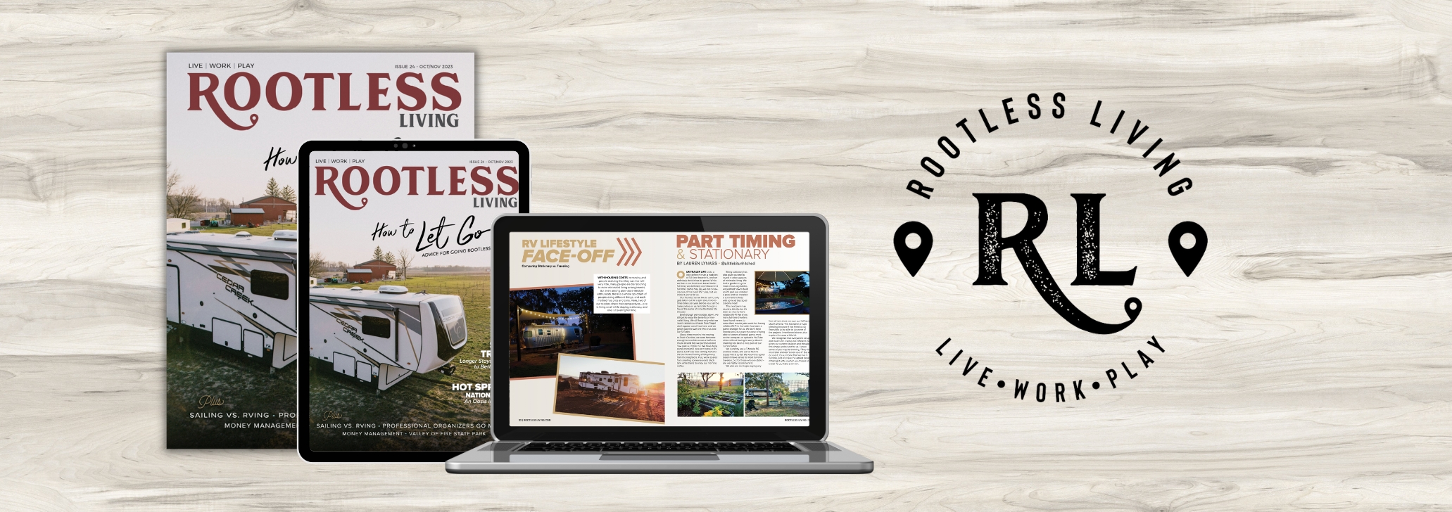 Print and digital images of issue 24 | Rootless Living Magazine